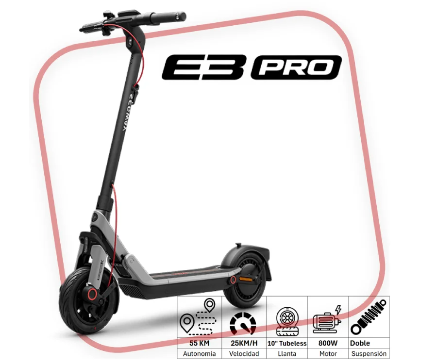 SCOOTER ELECTRICO Segway E3 Pro Smart 800W + Casco